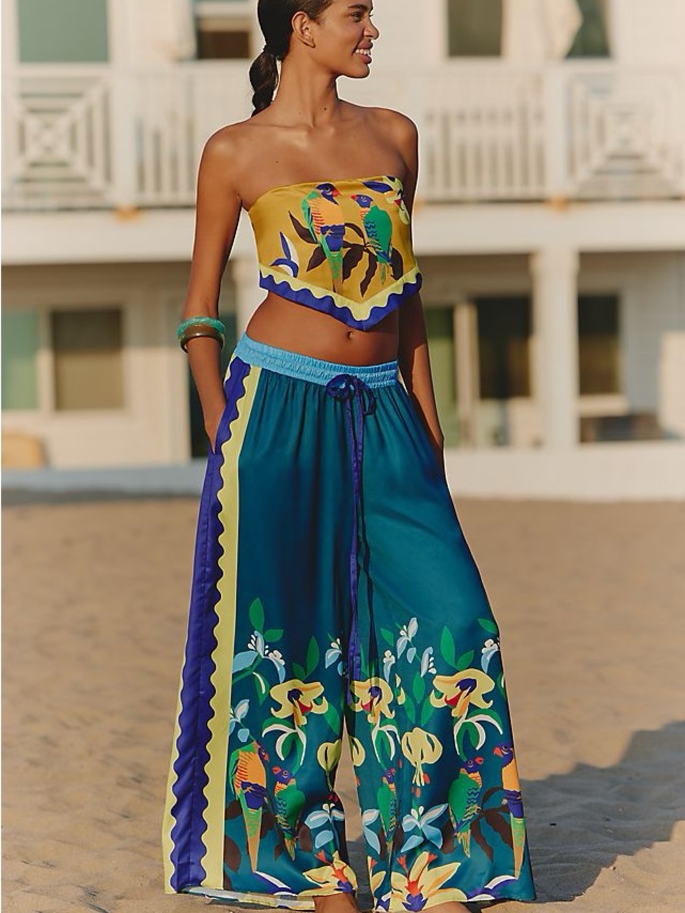NWT Anthropologie Celadine and Claire Collin Wide Leg Silky Pants